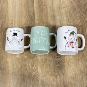 3 Rae Dunn Artisan Collection by Magenta Christmas mugs